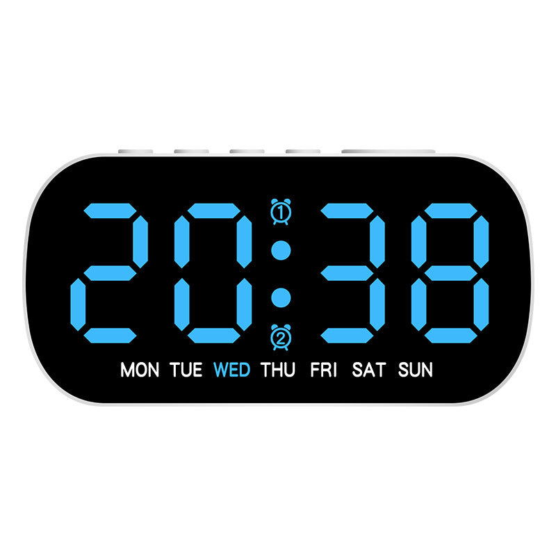USB Digital Alarm Clock (LED, temp/date/week, dual alarm, snooze, 5-level brightness, 12/24H, night mode)