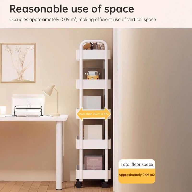 Multi-Layer Wheeled Utility Cart (for home, kitchen, bathroom storage: snacks, books)