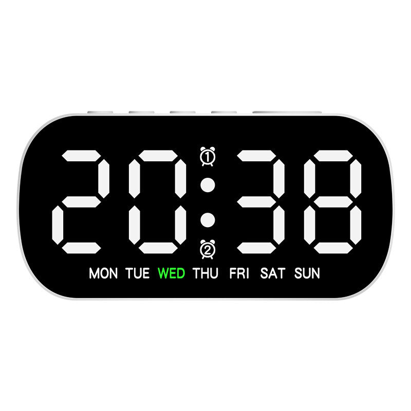 USB Digital Alarm Clock (LED, temp/date/week, dual alarm, snooze, 5-level brightness, 12/24H, night mode)
