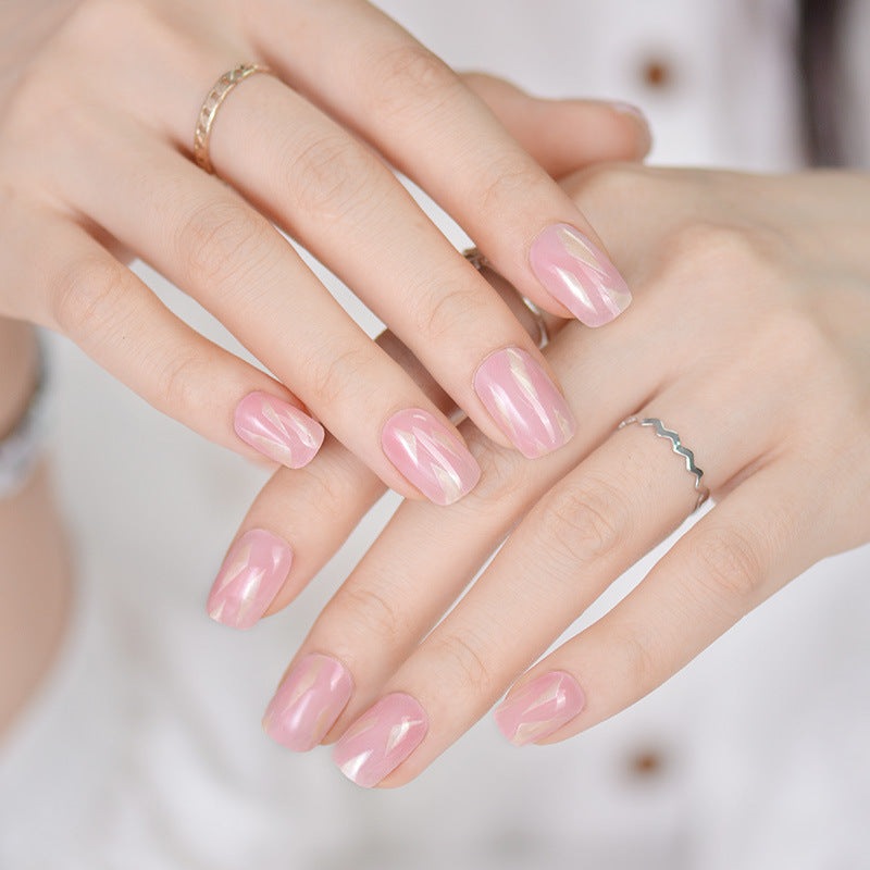 Xiantai UV Gel Nail Art Patches Semi-Cured Light Therapy Nail Stickers Waterproof 16 Finger Half Cured Nail Full Cover Wholesale