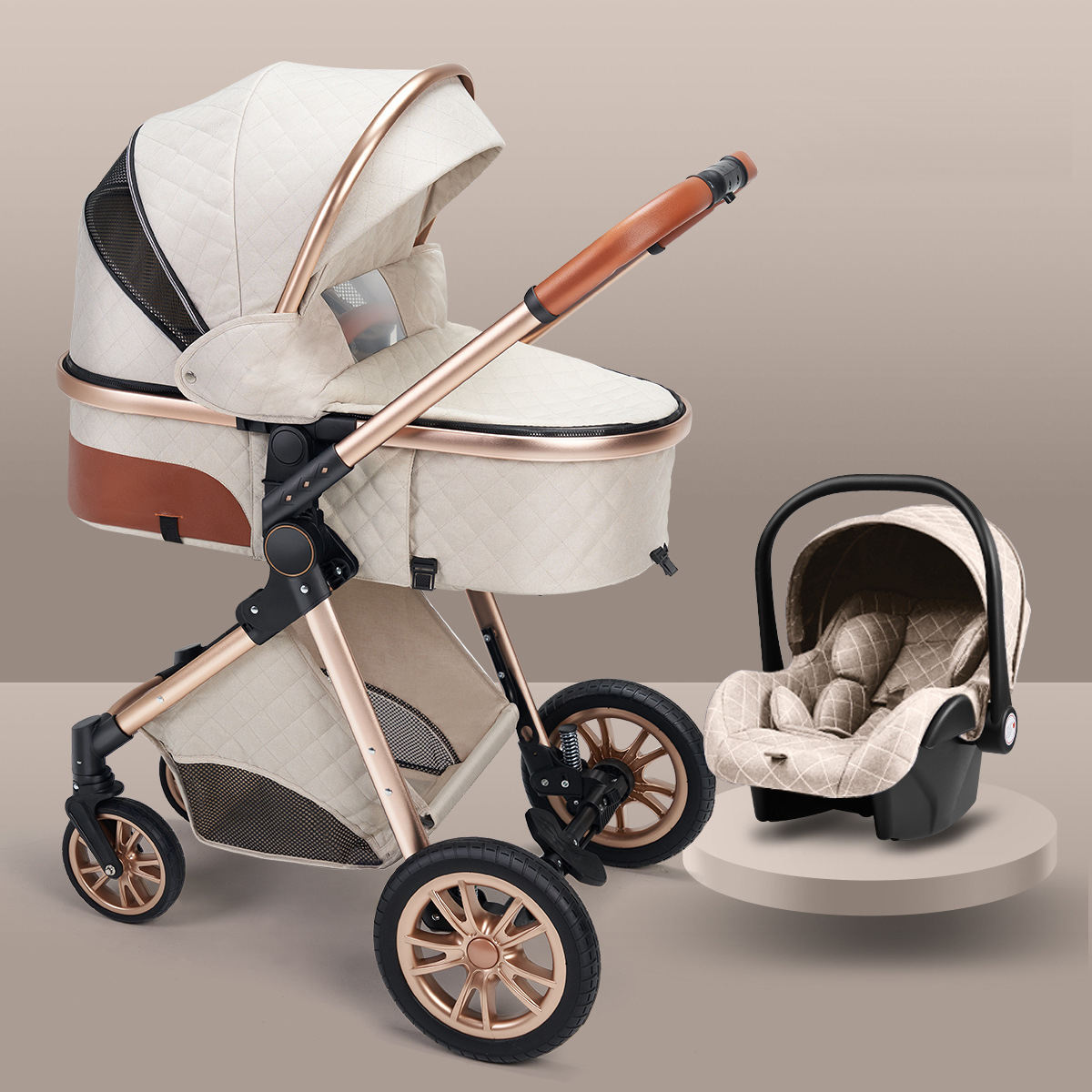 Lightweight 2-in-1 High Landscape Baby Stroller