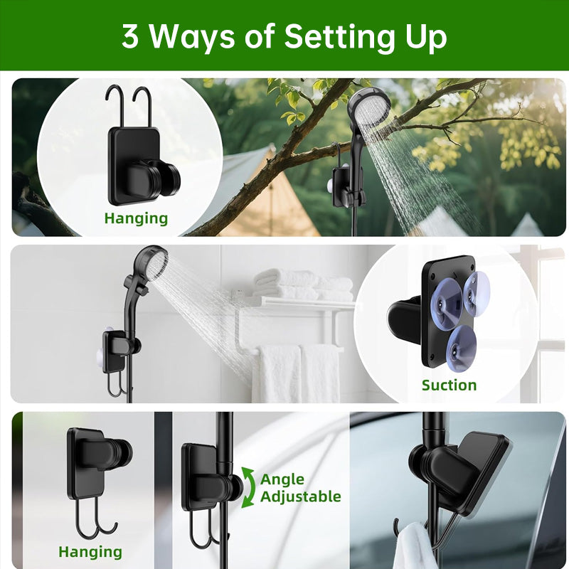 Camping & Hiking Portable Shower - 6000mAh Rechargeable, Full-Screen Digital Display