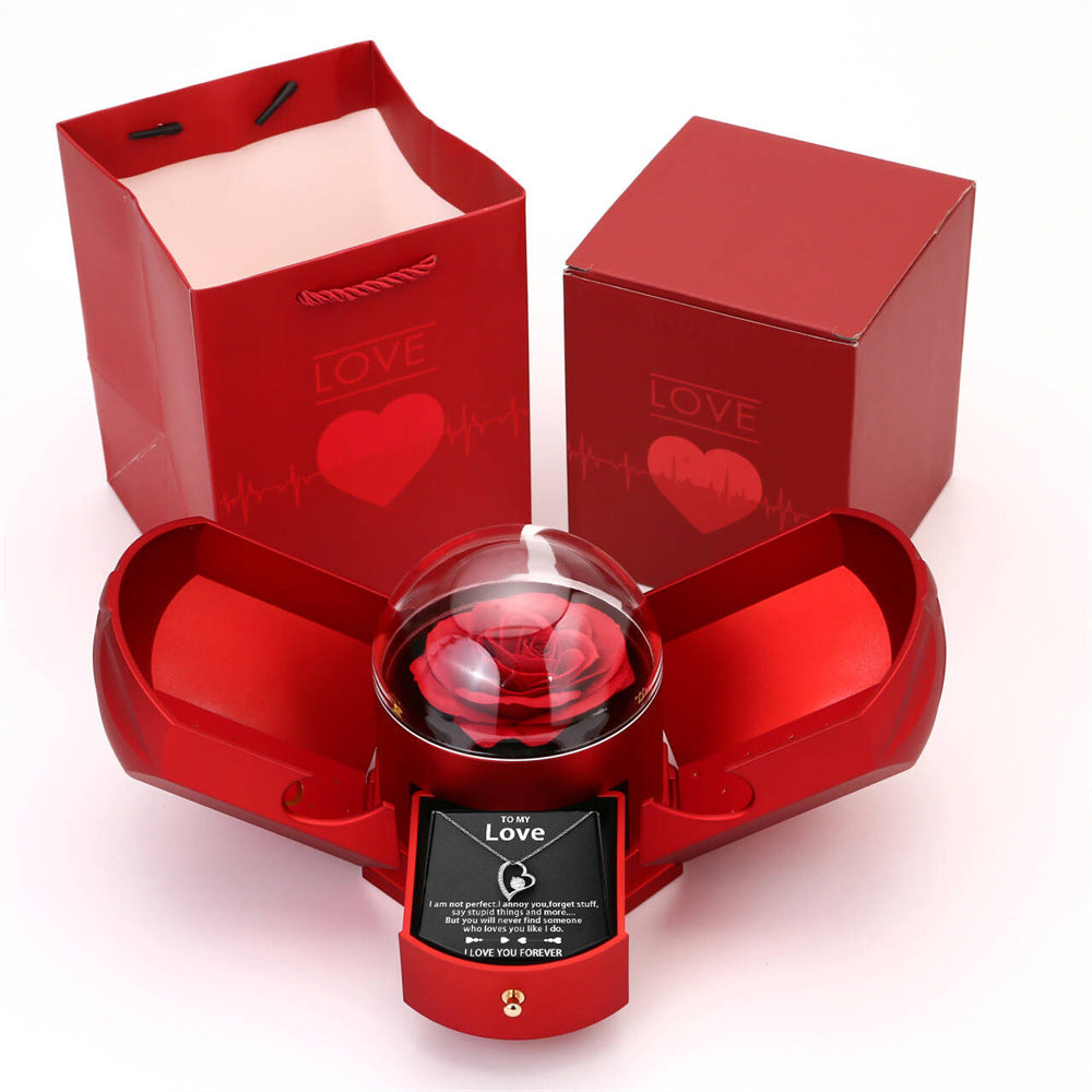 Double-Drawer Rose Jewelry Gift Box