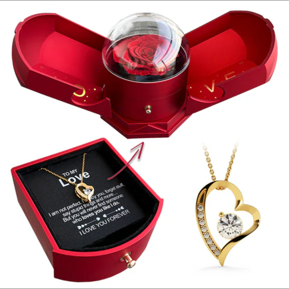 Double-Drawer Rose Jewelry Gift Box