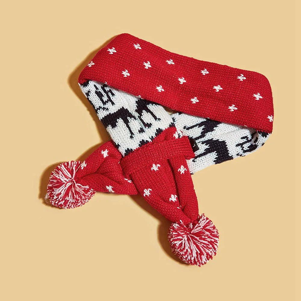 Christmas Knitted Pet Scarf – Winter Dog & Cat Accessory