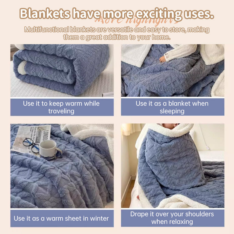 Double-Layer Polar Blanket (Autumn/Winter) – Thick Warm Soft Fleece for Office Naps, Sofa Beds