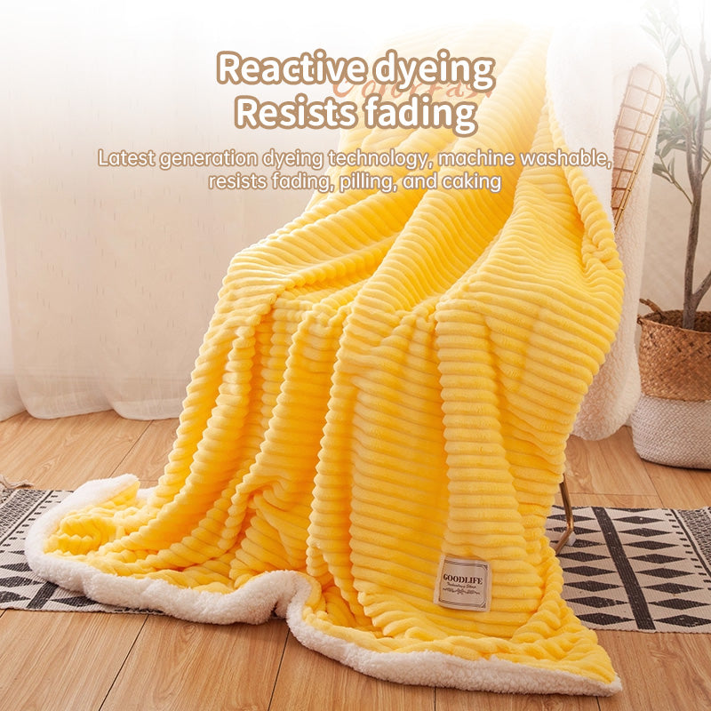 Double-Layer Polar Blanket (Autumn/Winter) – Thick Warm Soft Fleece for Office Naps, Sofa Beds