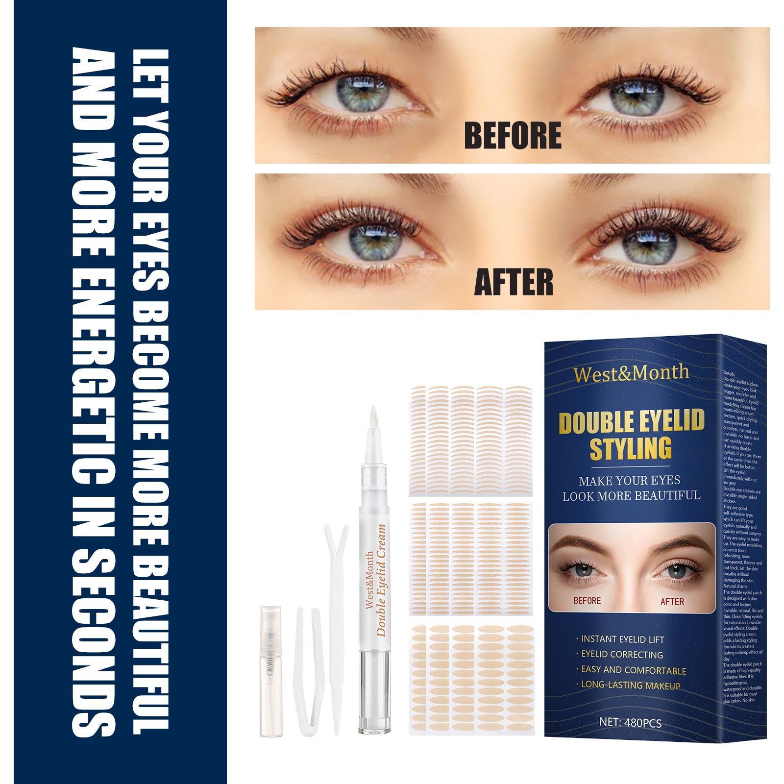 Double Eyelid Mesh Tape – Water-Activated, Glue-Free