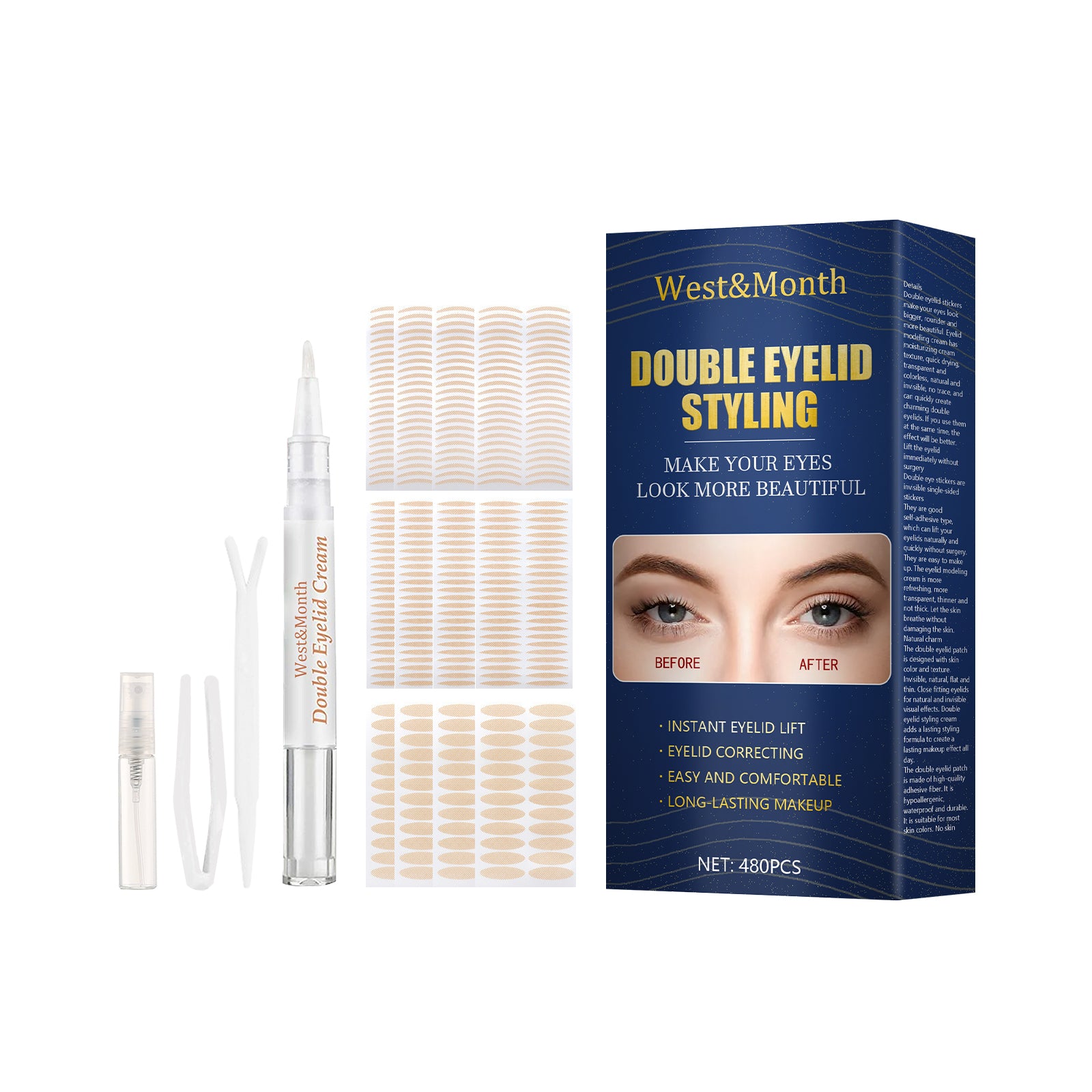 Double Eyelid Mesh Tape – Water-Activated, Glue-Free
