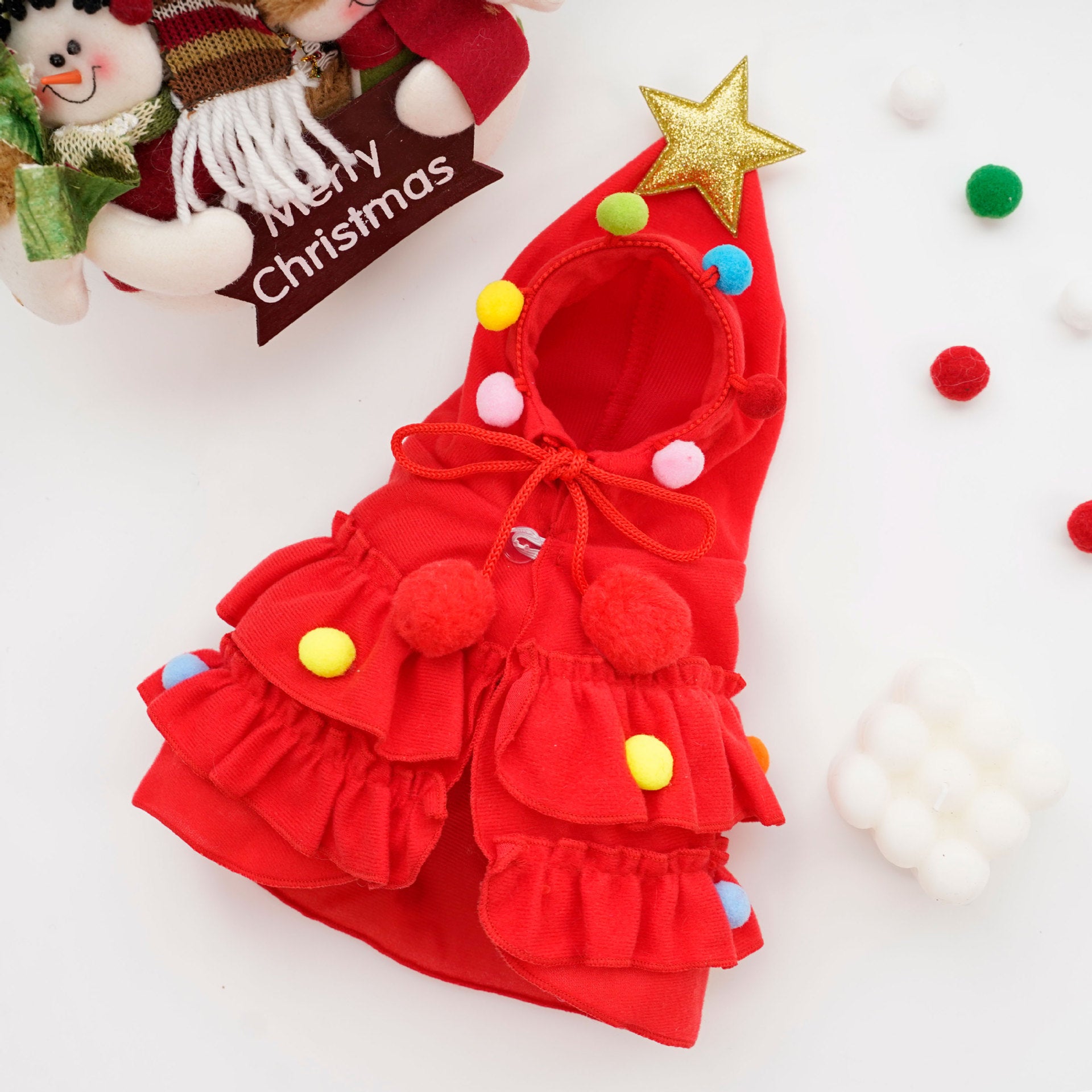 Christmas cloak pet dog transformation outfit