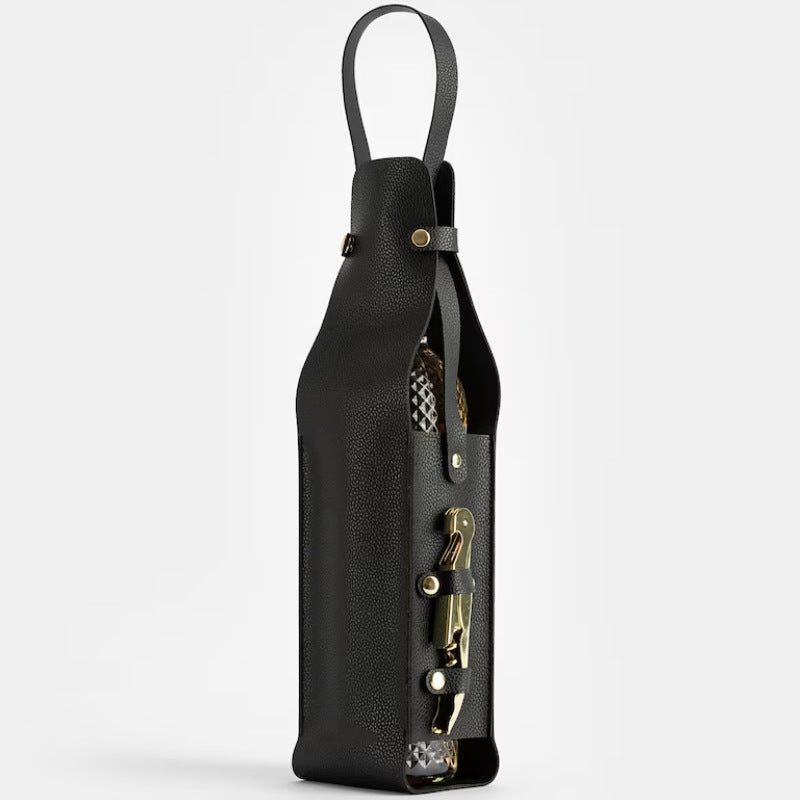 Wine Tote Bag with Leather Wine and Champagne Storage, Portable Carry Bag for Picnics