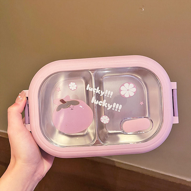 Cute portable stainless steel lunch box
