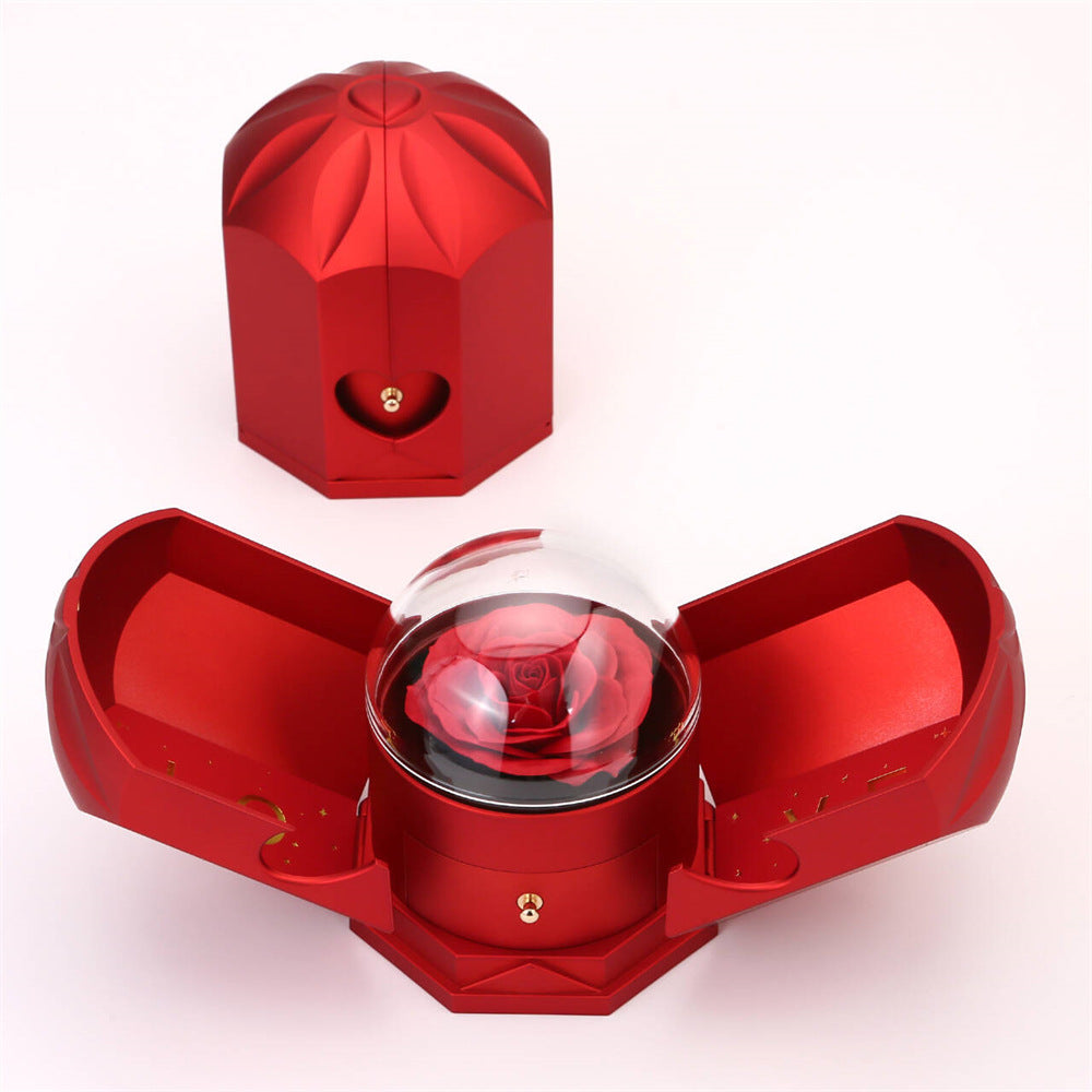 Double-Drawer Rose Jewelry Gift Box