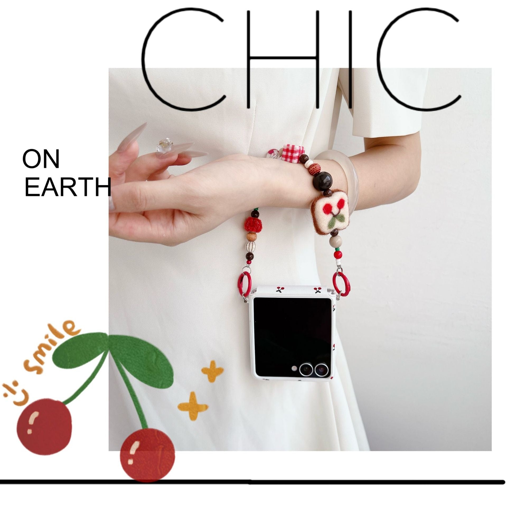 White Background Korean Style Cherry Phone Case