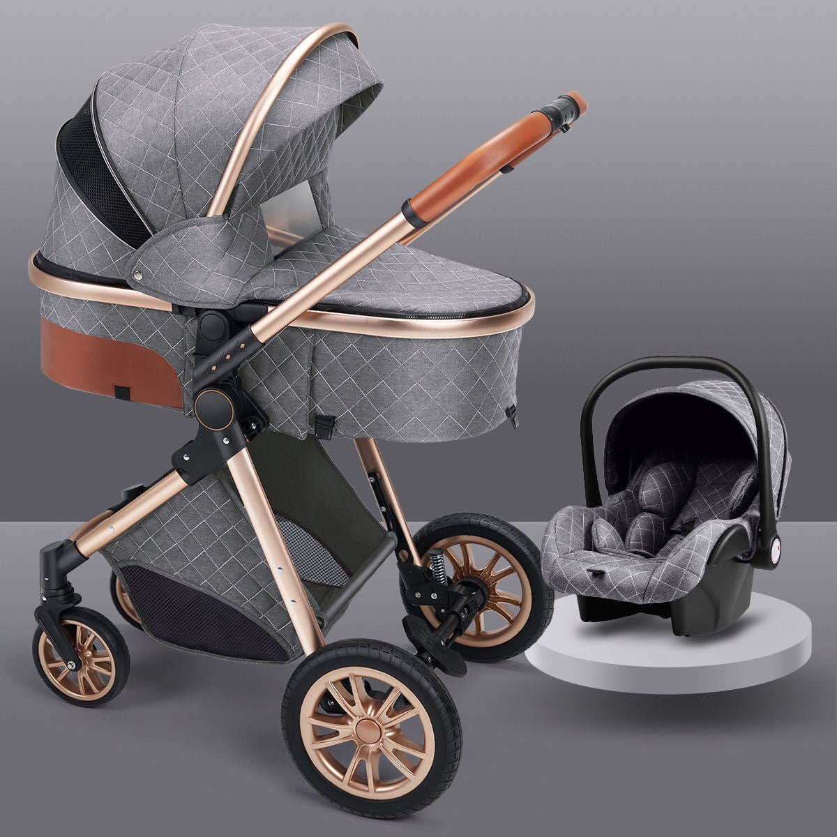 Lightweight 2-in-1 High Landscape Baby Stroller