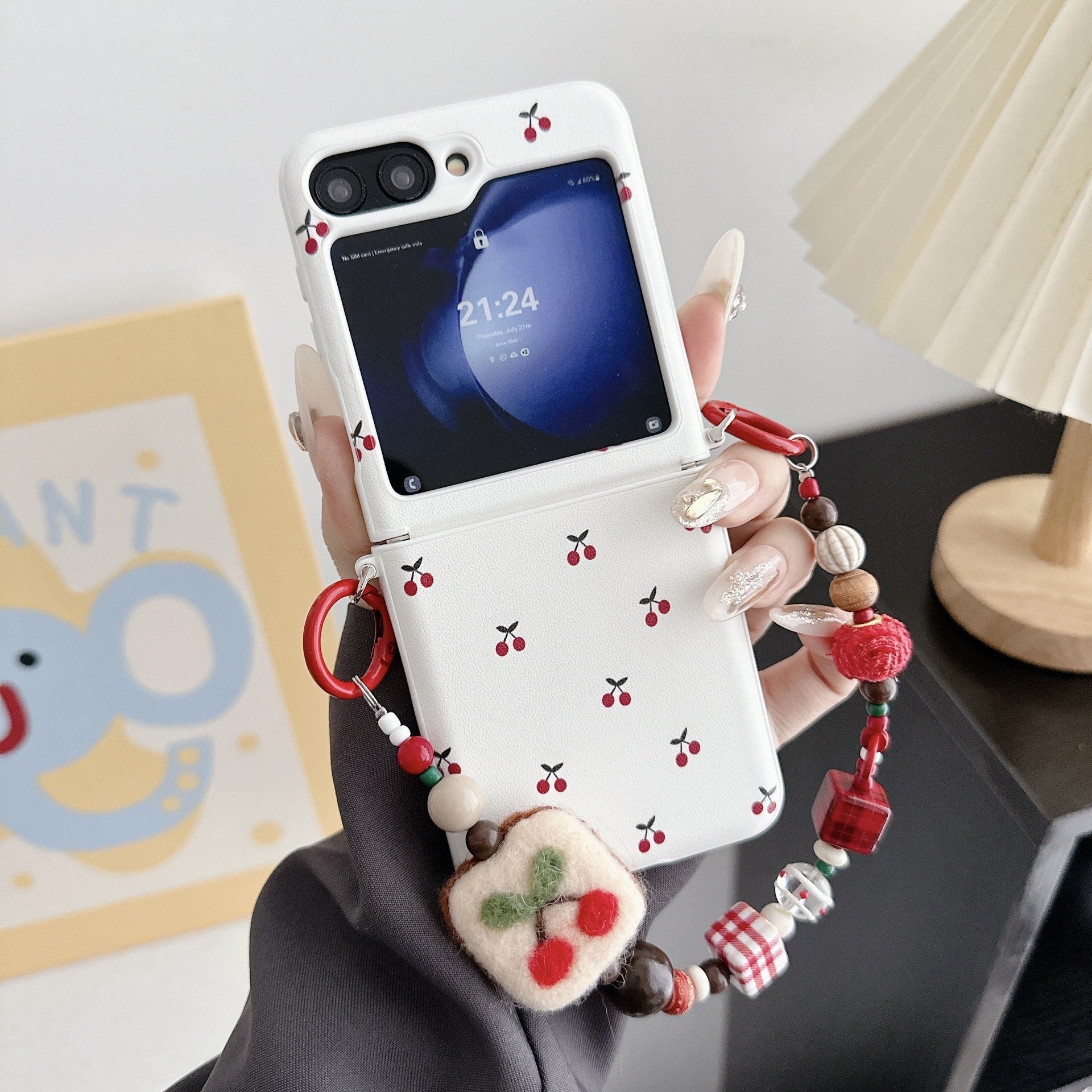 White Background Korean Style Cherry Phone Case