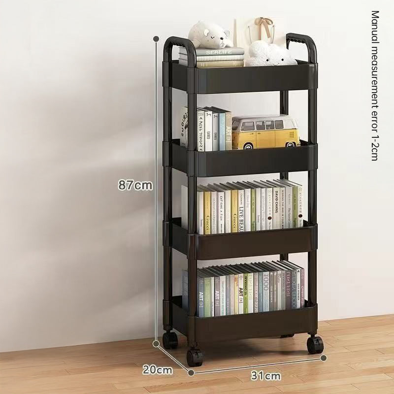 Multi-Layer Wheeled Utility Cart (for home, kitchen, bathroom storage: snacks, books)