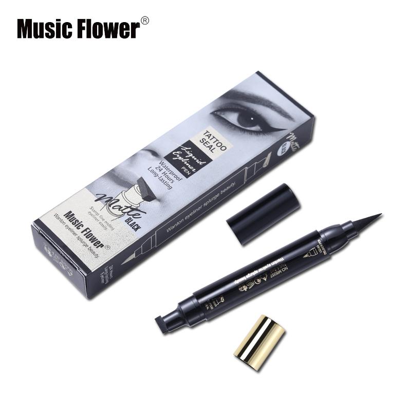 Music Flower Waterproof Liquid Eyeliner – 24HR Matte Black