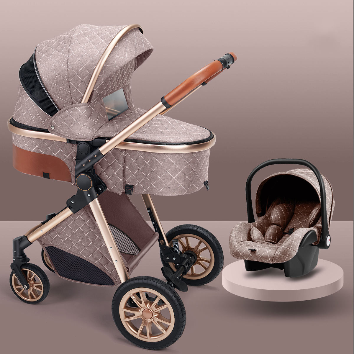 Lightweight 2-in-1 High Landscape Baby Stroller