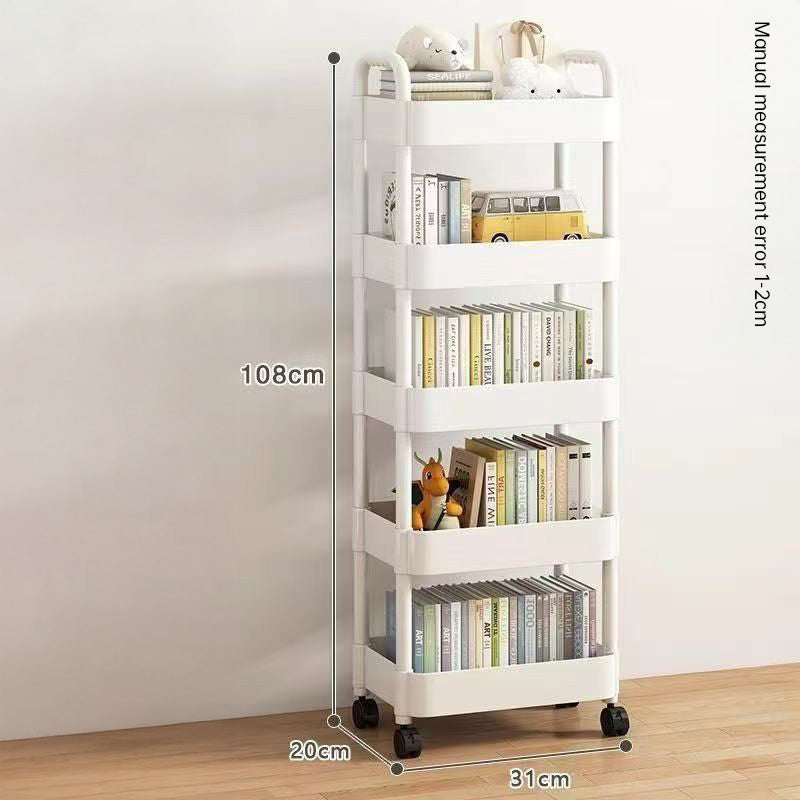 Multi-Layer Wheeled Utility Cart (for home, kitchen, bathroom storage: snacks, books)