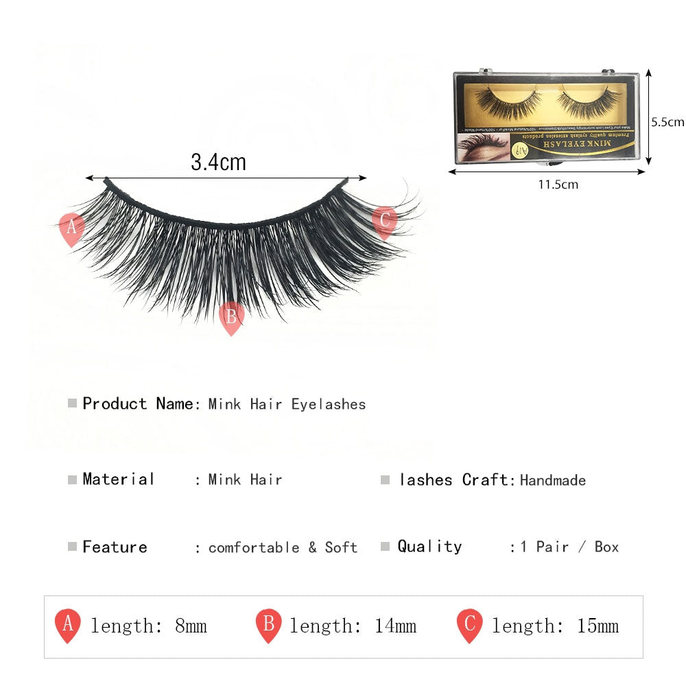 100% Mink Natural False Eyelashes