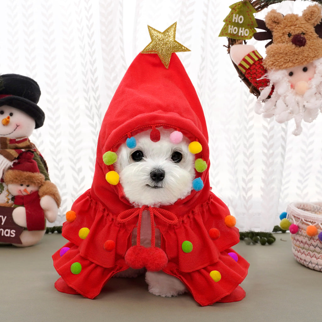 Christmas cloak pet dog transformation outfit