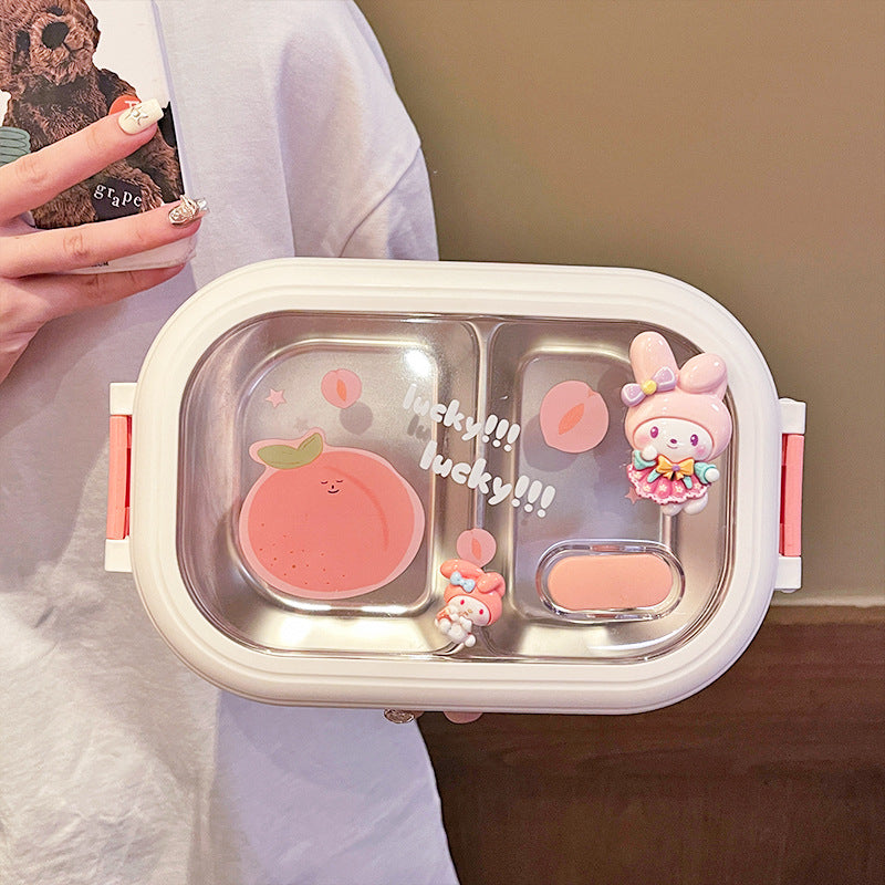Cute portable stainless steel lunch box