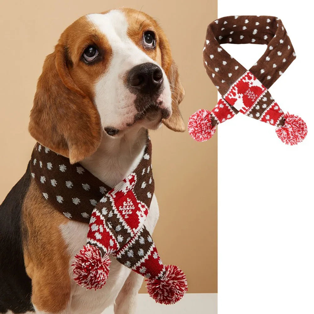 Christmas Knitted Pet Scarf – Winter Dog & Cat Accessory