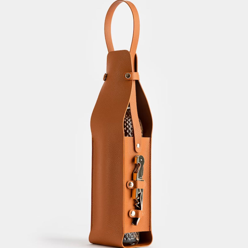 Wine Tote Bag with Leather Wine and Champagne Storage, Portable Carry Bag for Picnics