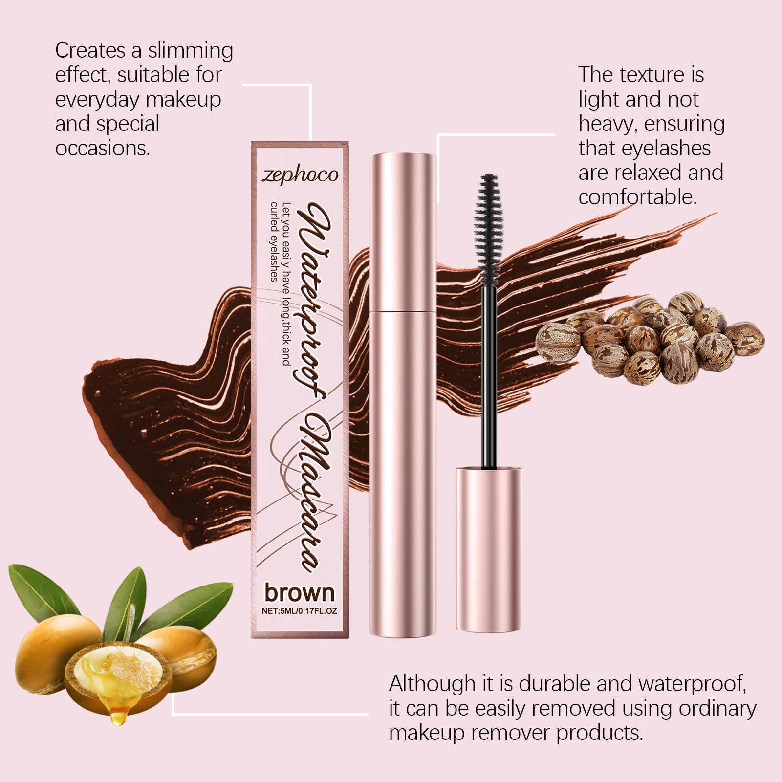 Zephoco Brown Curl Mascara