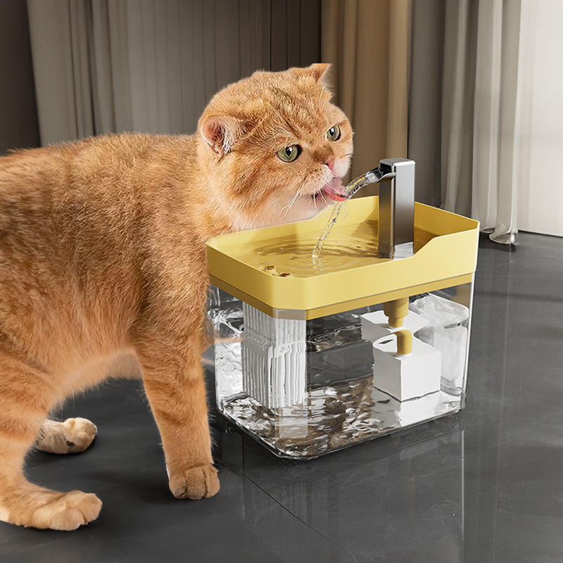 Automatic cat water fountain with filter, USB-powered, anti-dry & circular filtration.