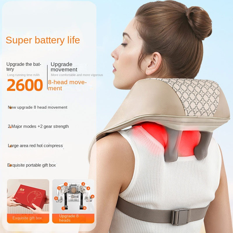 Cervical massager kneading hot compress home use trapezius muscle shoulder neck waist