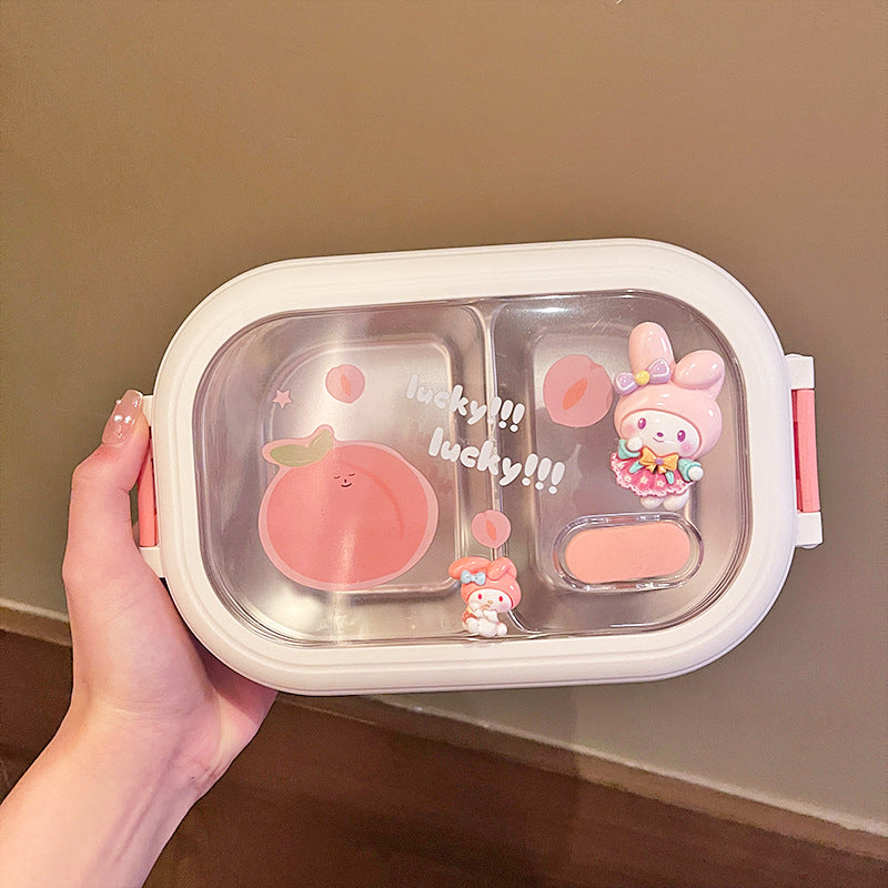 Cute portable stainless steel lunch box
