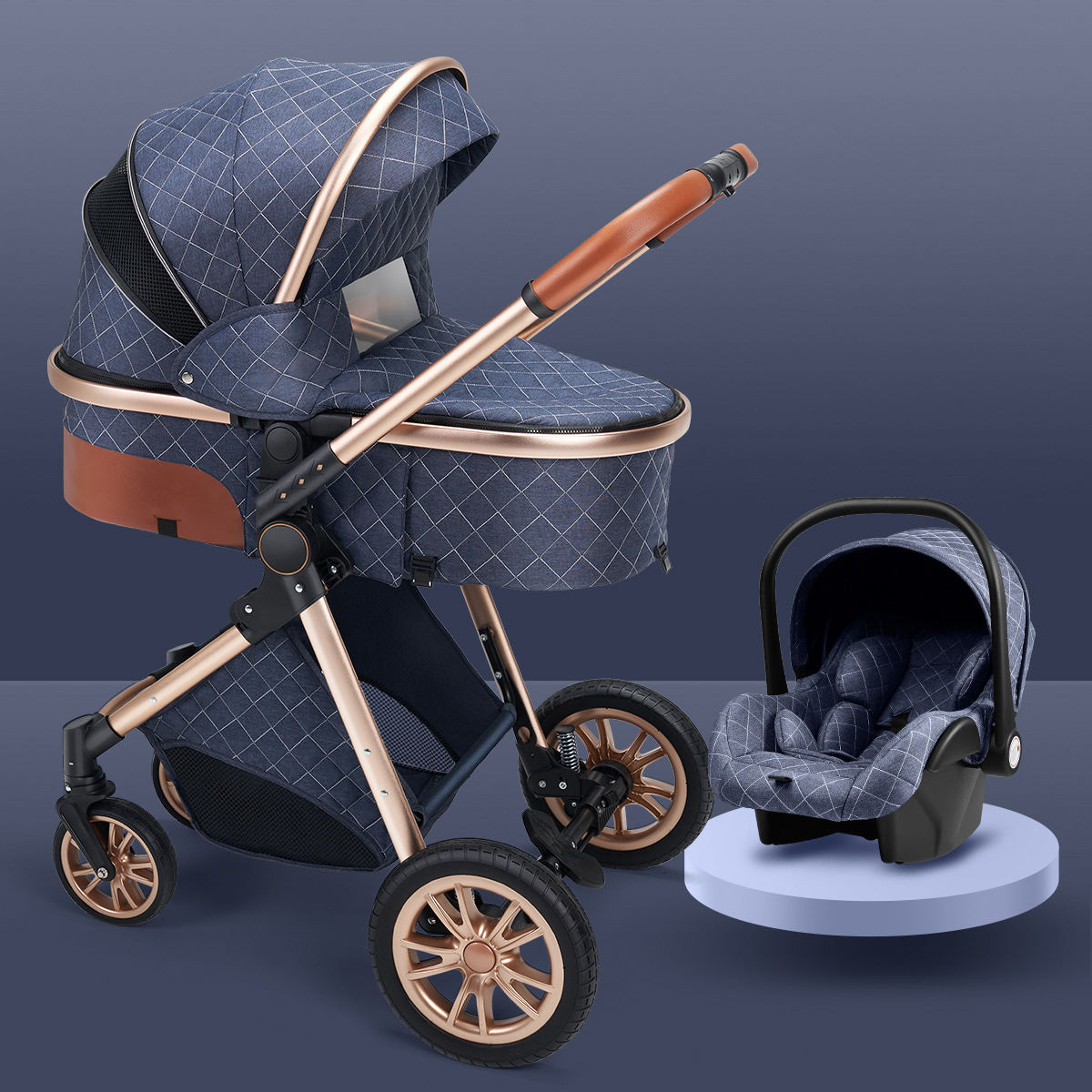 Lightweight 2-in-1 High Landscape Baby Stroller