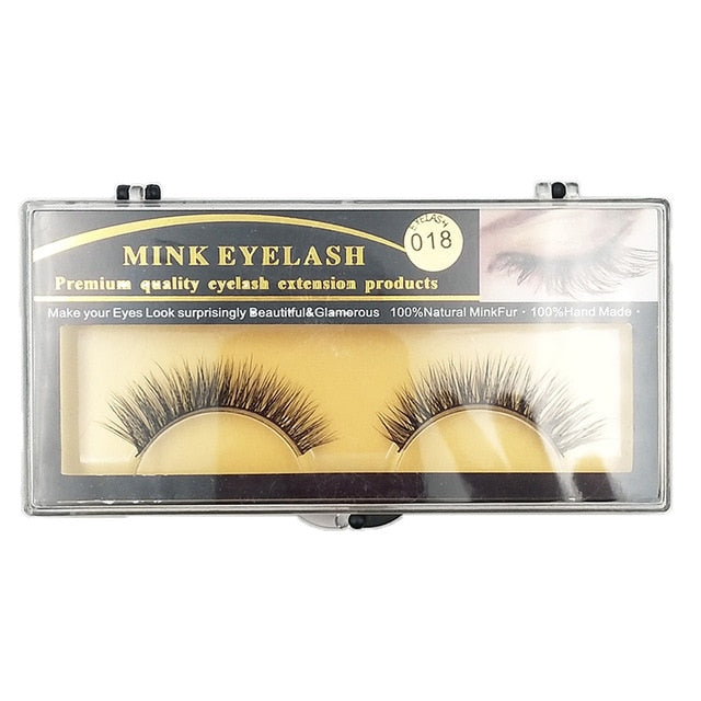 1 Pair 3D Mink Long False Eyelashes – Natural & Lightweight