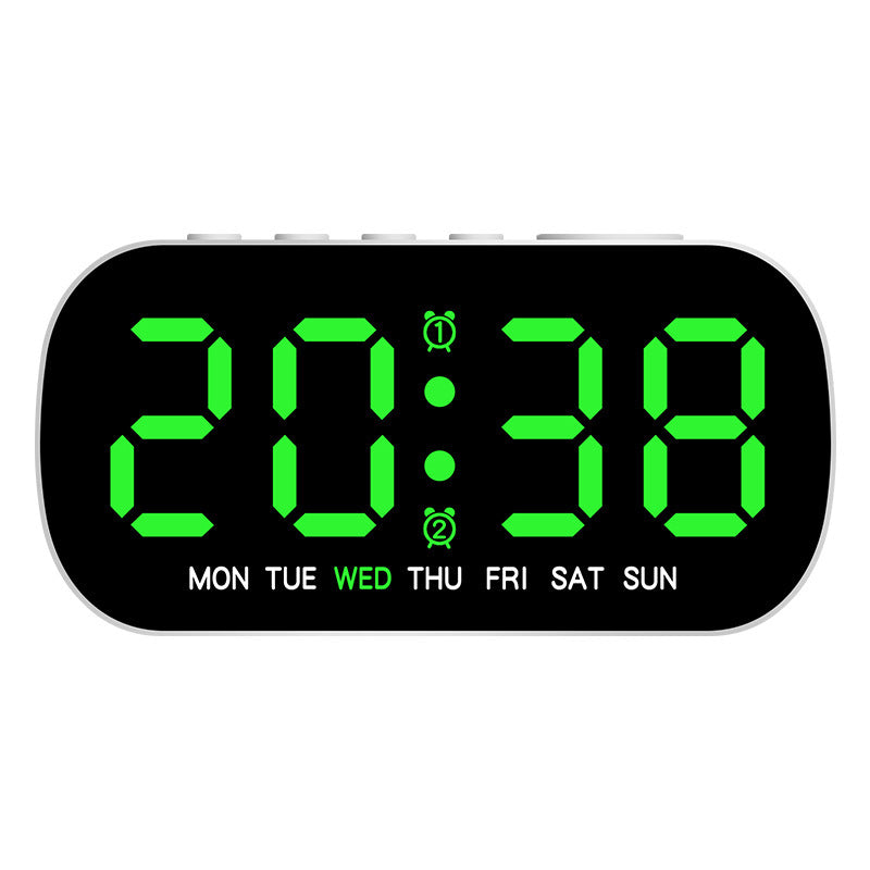 USB Digital Alarm Clock (LED, temp/date/week, dual alarm, snooze, 5-level brightness, 12/24H, night mode)
