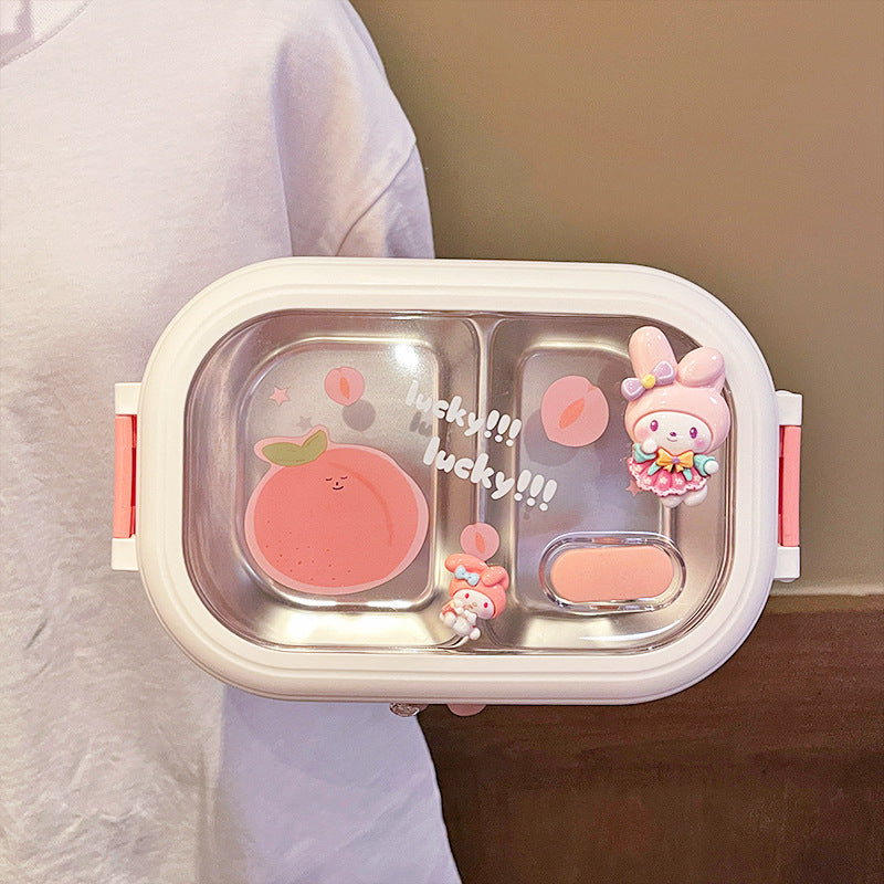 Cute portable stainless steel lunch box