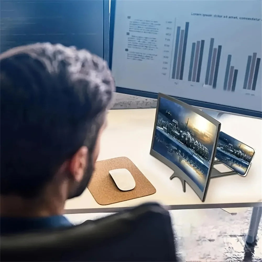 12" 3D Magnifying Glass Stand Phone Screen Amplifier