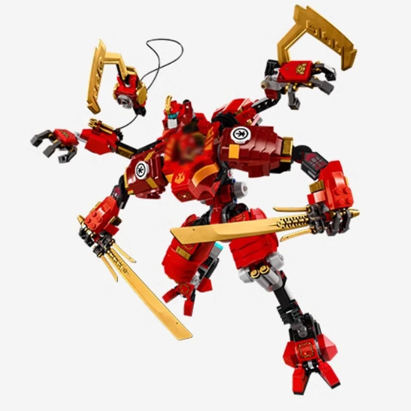 685PCS Ninja Mecha Red Dual Blade Robot Building Toy – Christmas Gift