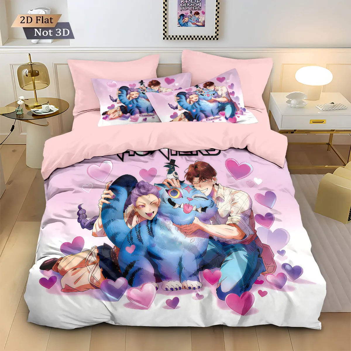 K-Pop Demon Hunters Pink Bedding Set