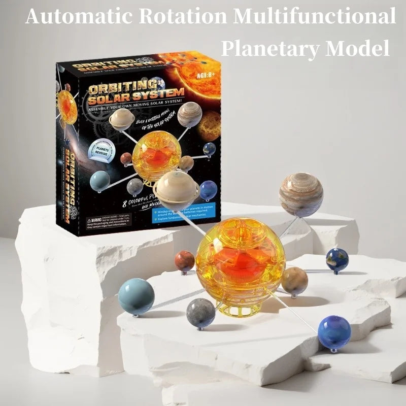 Children's Senses STEM Kit Build a Rotating Solar System Model Planets Revolve Using a Windup Motor Student DIY Puzzle Toys