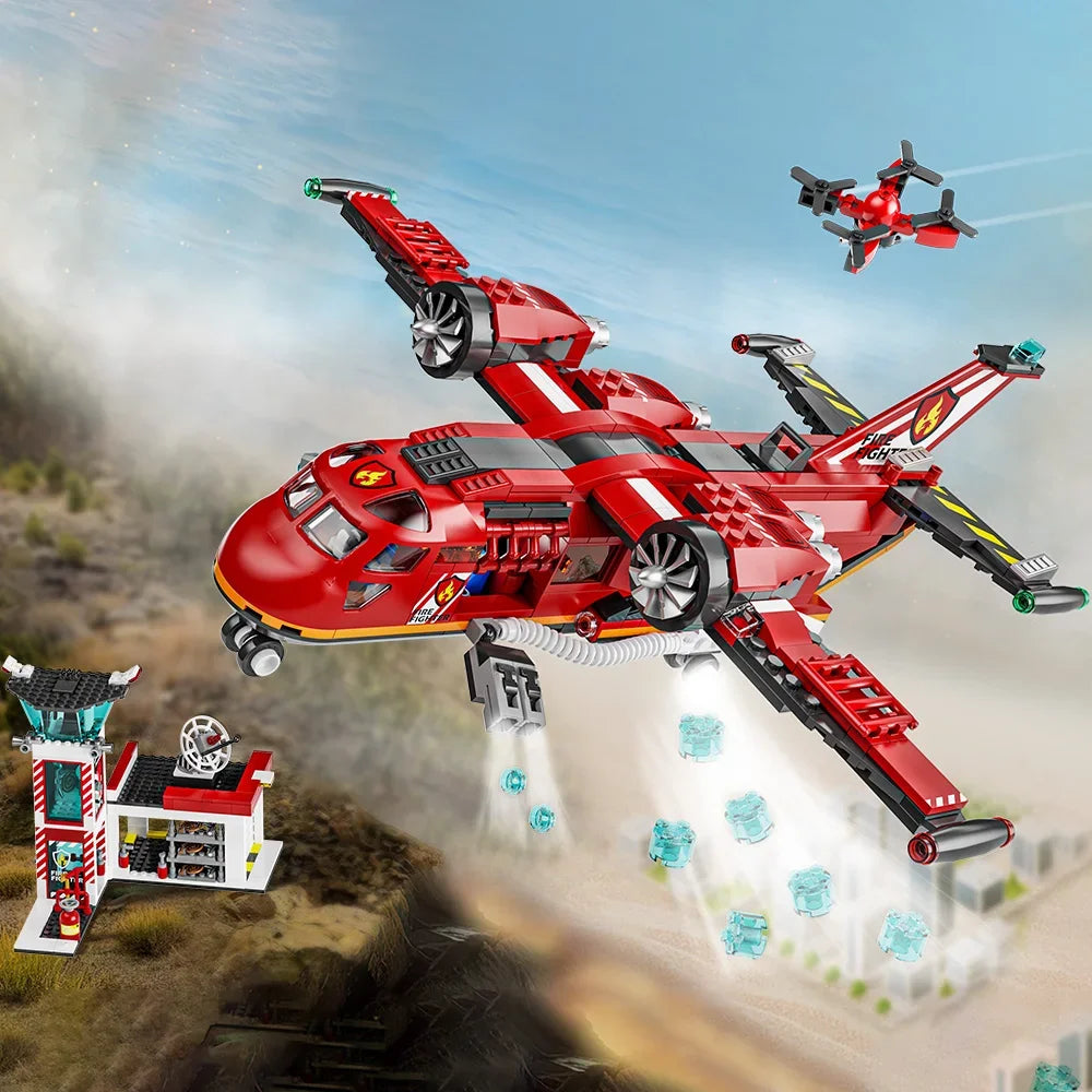 City Fire Rescue Plane Toy for Kids, Fun Birthday Gift Idea for Boys and Girls Ages 6+ who Love Airplane Toys and Imaginative