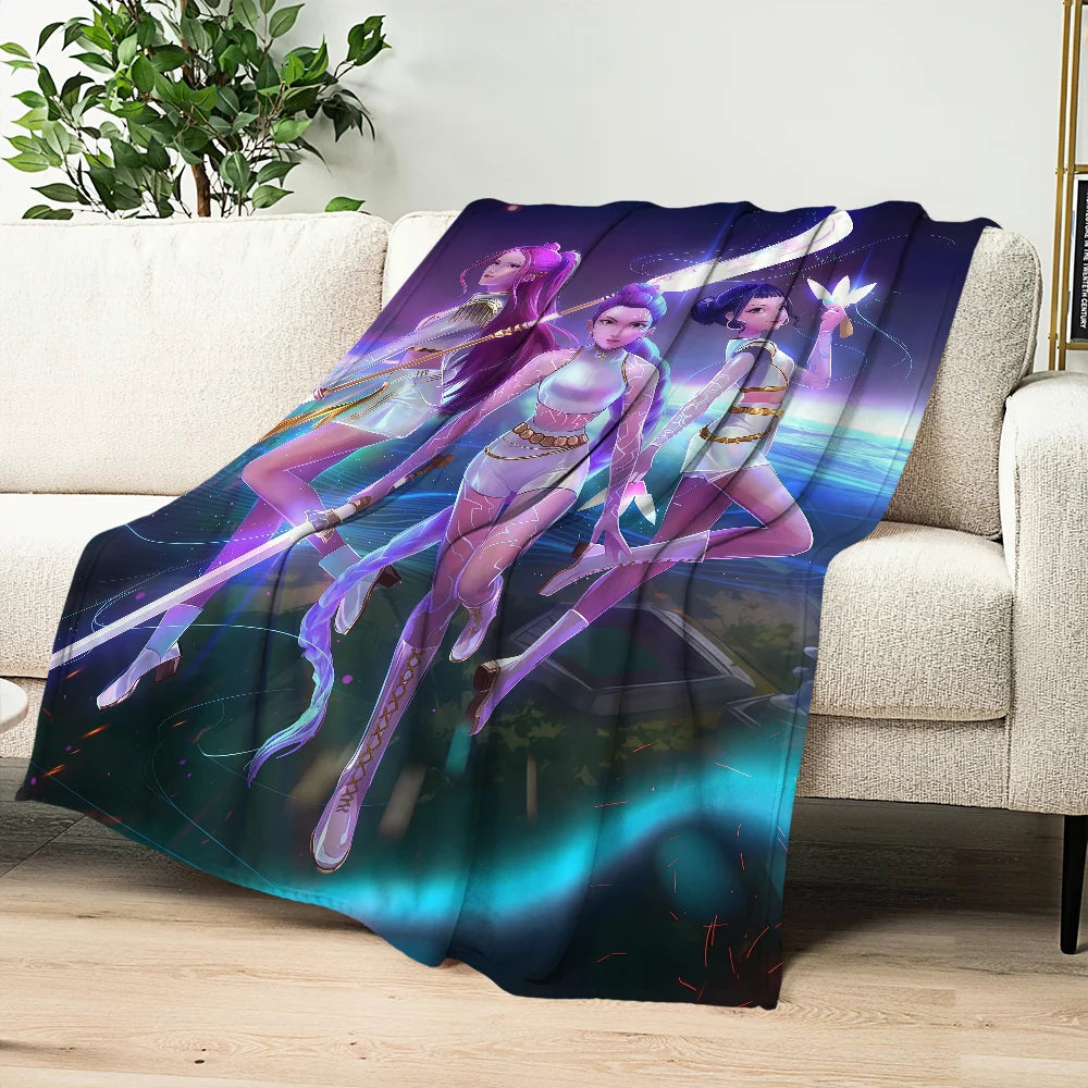 KPop Demon Plush Flannel Blanket – Soft & Cozy