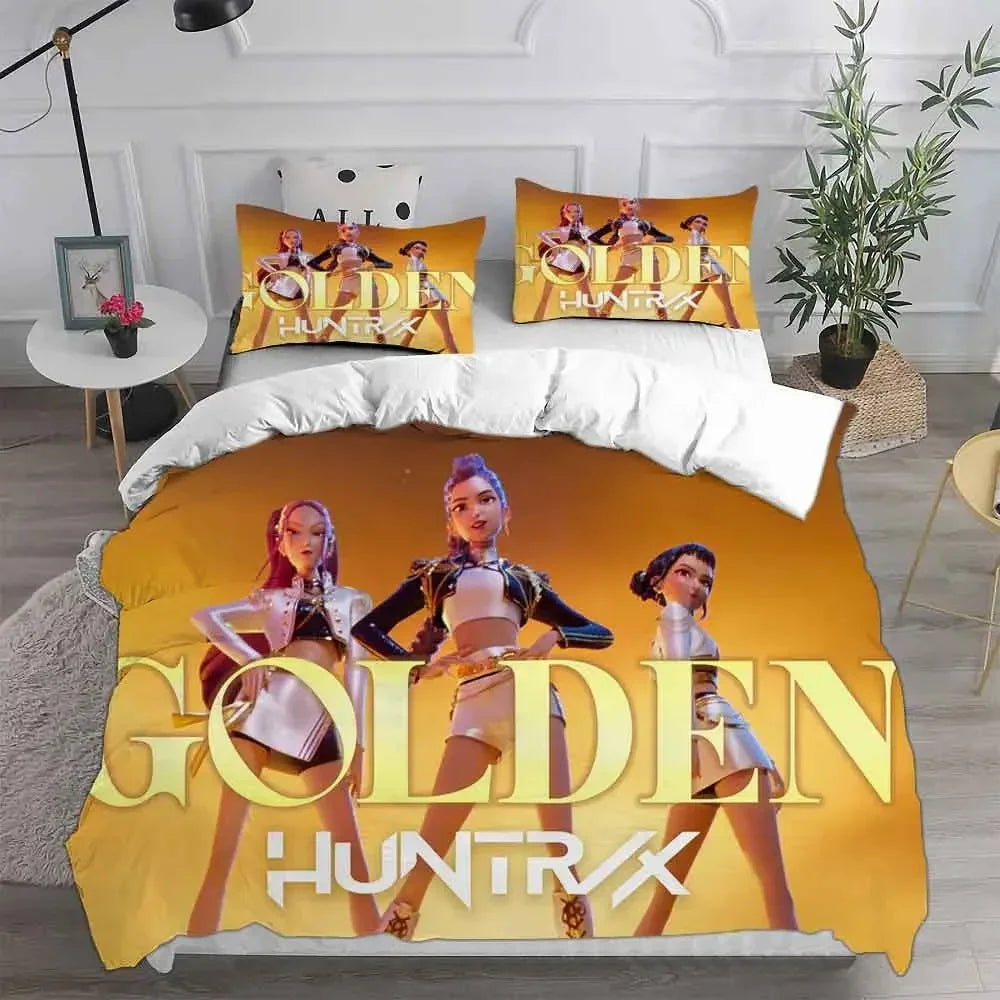 K-Pop Demon Hunters Pink Bedding Set