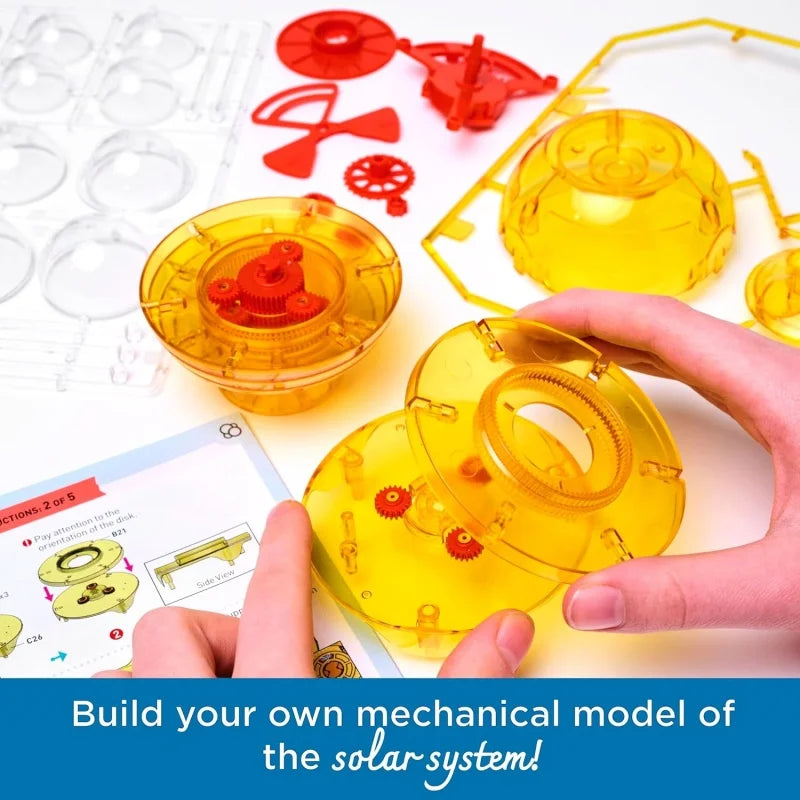 Children's Senses STEM Kit Build a Rotating Solar System Model Planets Revolve Using a Windup Motor Student DIY Puzzle Toys