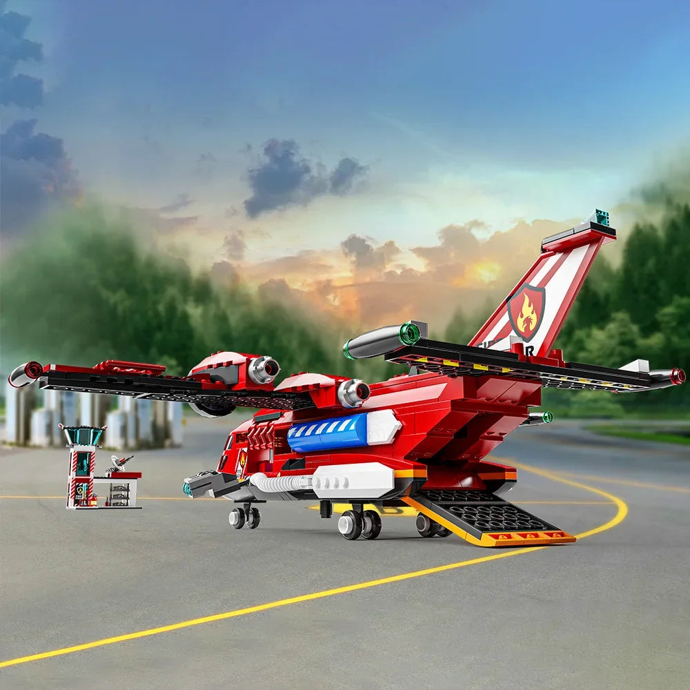 City Fire Rescue Plane Toy for Kids, Fun Birthday Gift Idea for Boys and Girls Ages 6+ who Love Airplane Toys and Imaginative