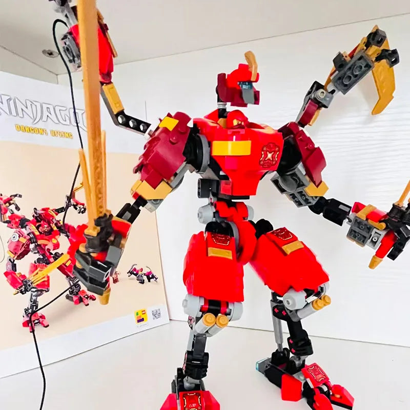 685PCS Ninja Mecha Red Dual Blade Robot Building Toy – Christmas Gift