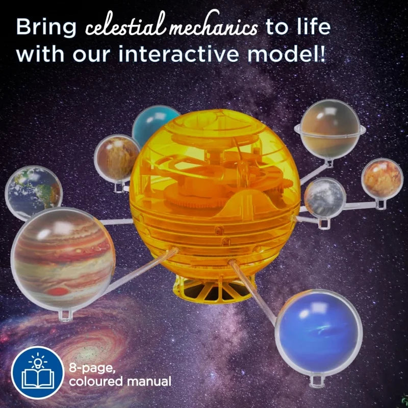 Children's Senses STEM Kit Build a Rotating Solar System Model Planets Revolve Using a Windup Motor Student DIY Puzzle Toys