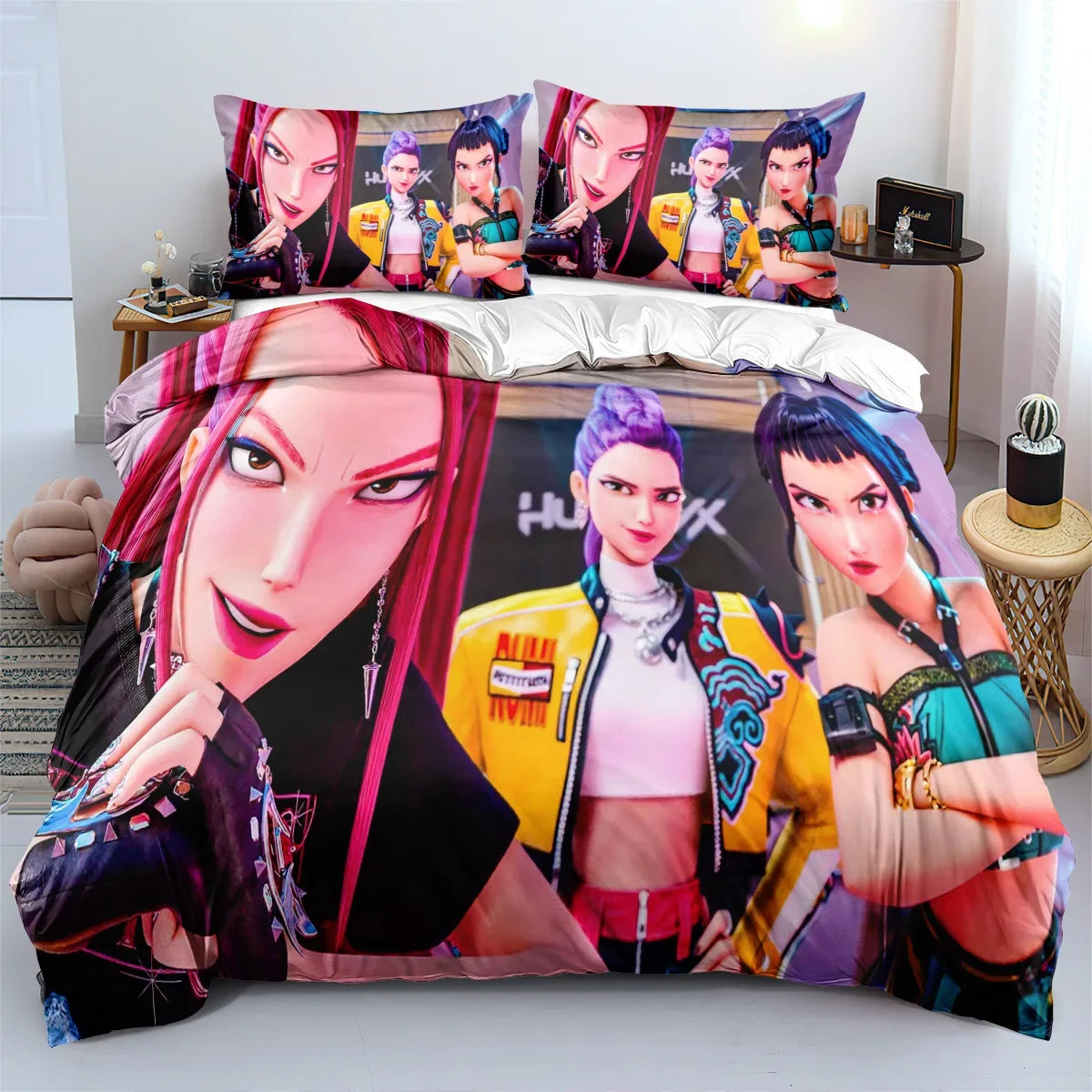 K-Pop Demon Hunters Pink Bedding Set